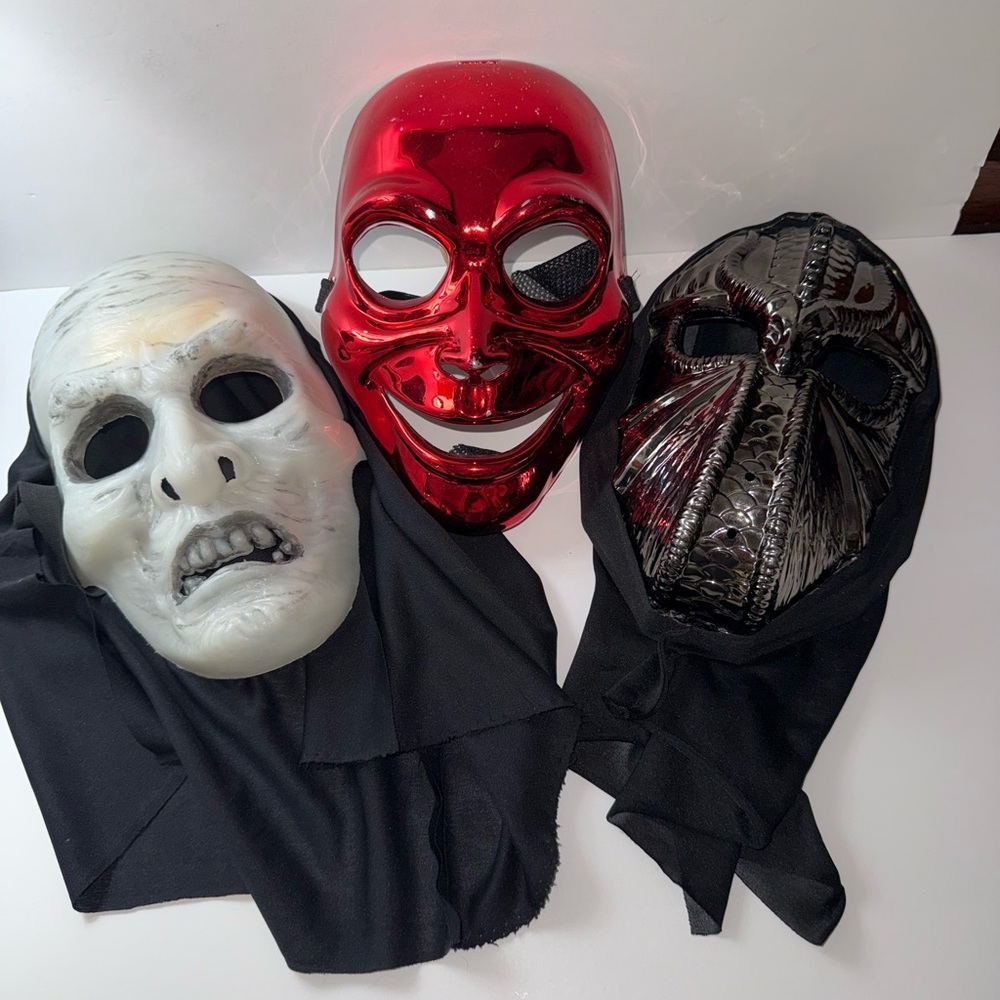 Three Halloween Masks pre-owned